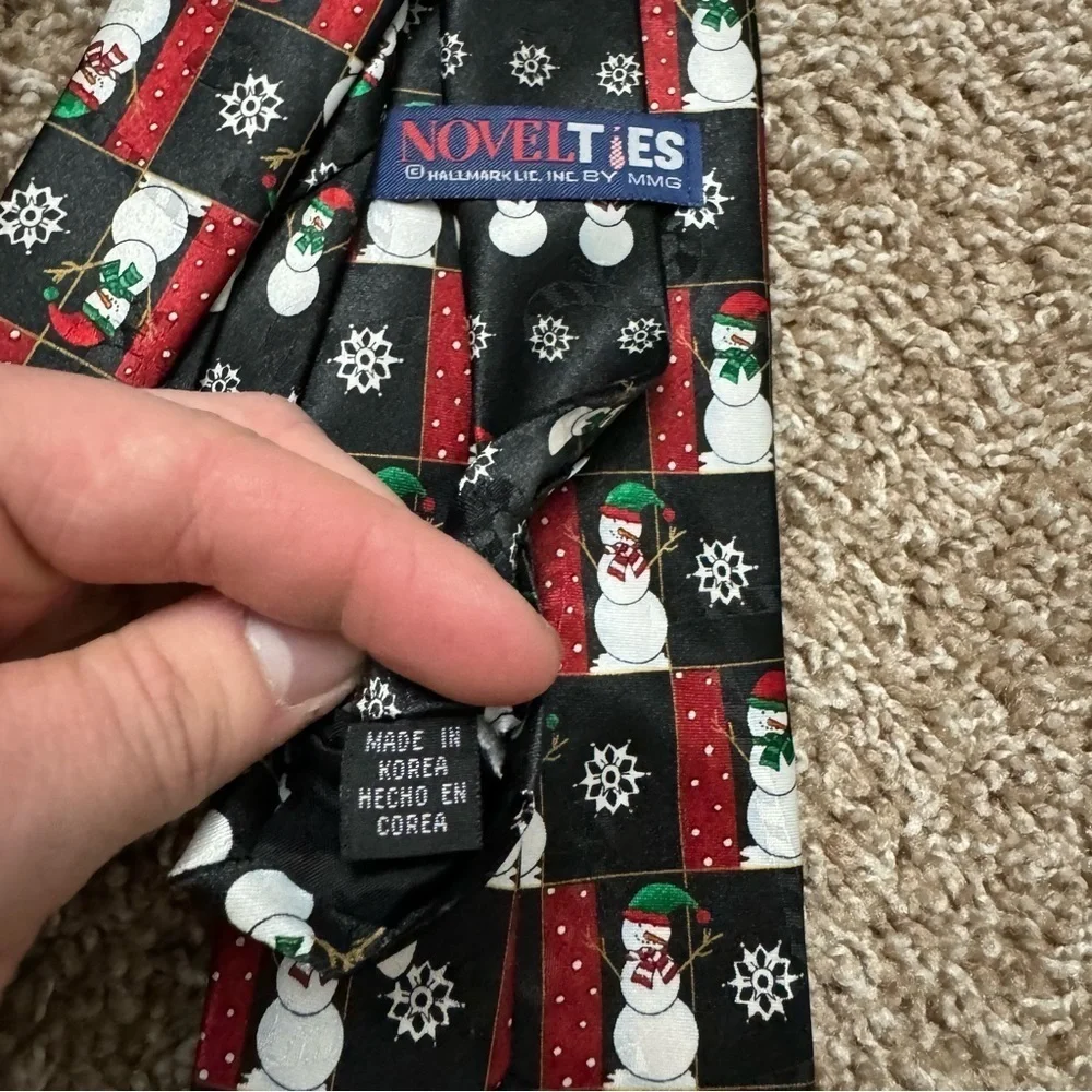 Vintage Hallmark‎ Novelties Christmas Snowman Themed Novelty Tie 100% Polyester